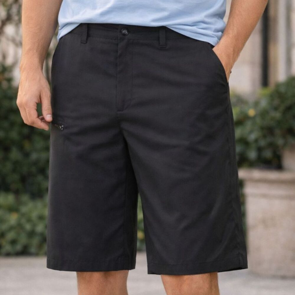 Grand Slam Mens Golf Shorts Size 36 Black Flat Front Performance